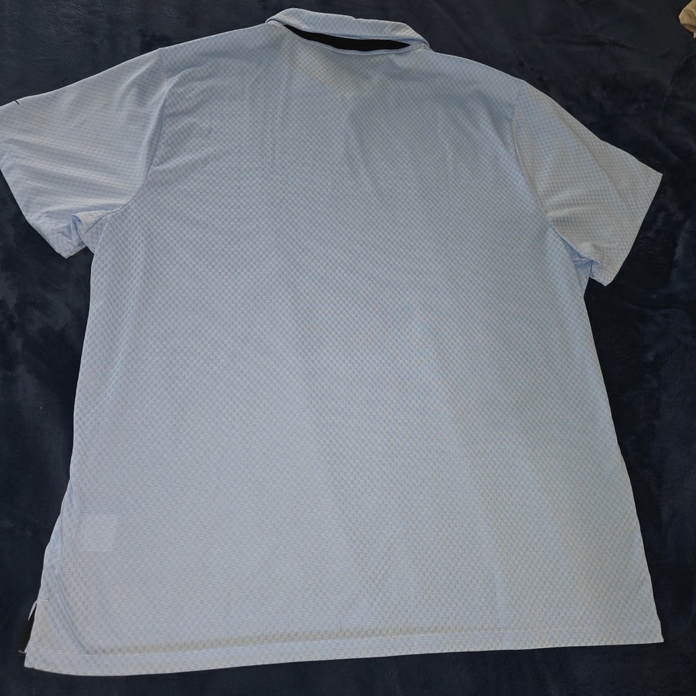 Nike Dri-FIT Polo Shirt Mens 3XL Blue Textured Golf Performance Top - Picture 10 of 16